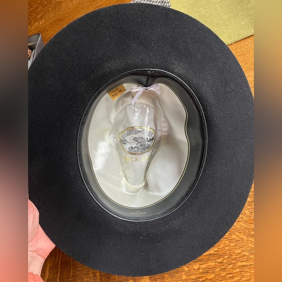 Vintage Custom Handcrafted 5X Beaver Hat Black Size 7-1/4 - Picture 8 of 16